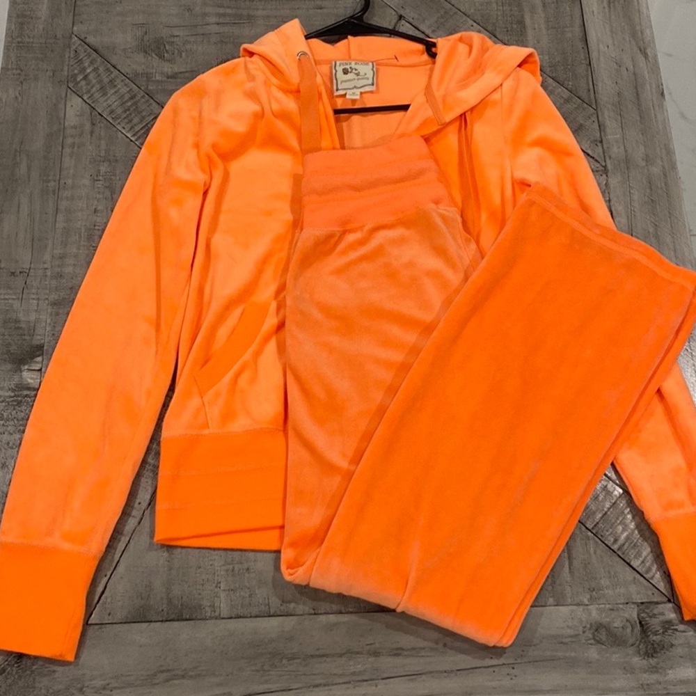 Bright Orange Velour Tracksuit